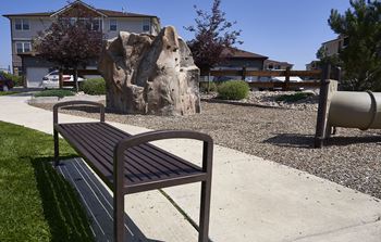 Park bench at Vistas at Jackson Creek, Monument, CO